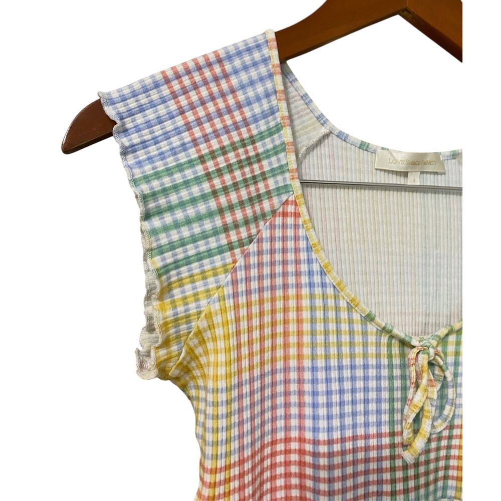 LoveShackFancy Pastel Rainbow Gingham Mini Dress - Picture 12 of 16